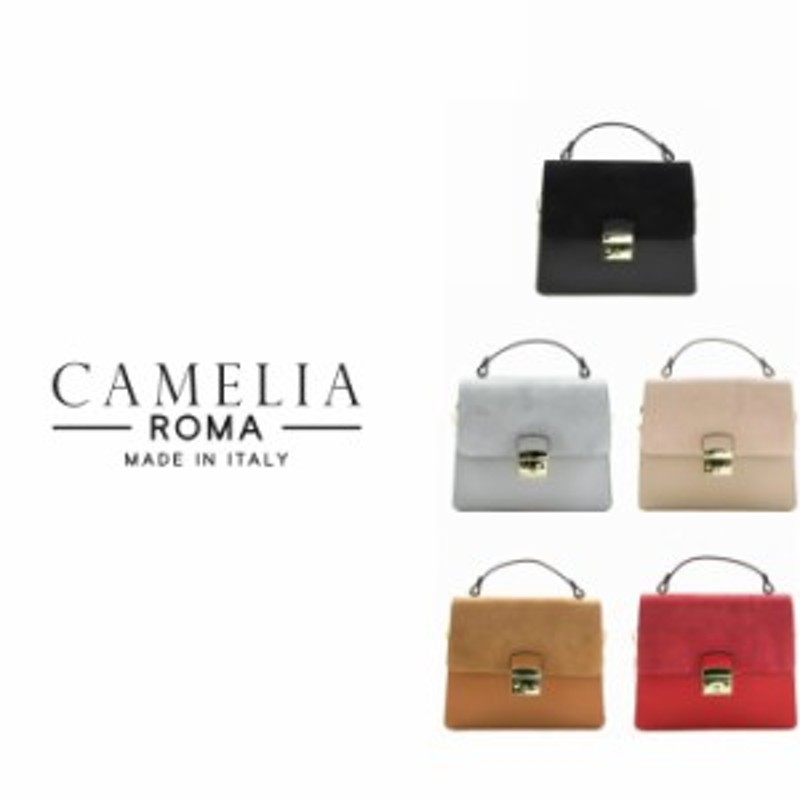 新品カメリアローマCAMELIA ROMAレザースエードハンドバッグ♡CAMELIA