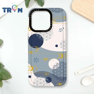 TRON IPHONE 16 PRO 日系和風圓點流水紋系列 MAGSAFE 磁吸 防摔 太空殼 透白 手機殼