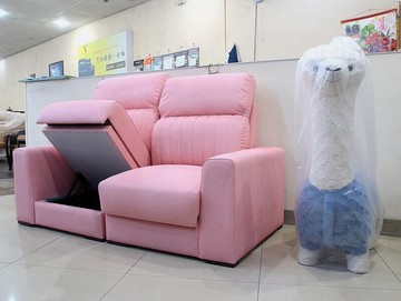 歐風別館紅葉貓抓皮功能收納沙發--二人座粉紅色沙發~羊駝~草泥馬~基隆至台中免運費