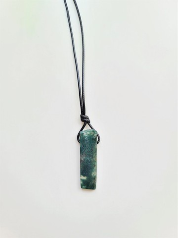 天然礦石水草瑪瑙原石頸鍊項鍊 礦石項鍊 男項鍊 頸繩 歐美風