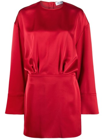 The Attico - long-sleeve satin dress - women - Polyester - 38 - Red