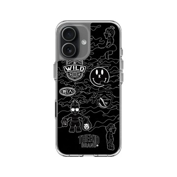iPhone 17 Clear Case（相機按鈕） 透明 - KID - 黑色線框迷彩