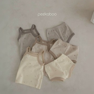 Peekaboo 蘑菇棉質背心兒童套裝【現貨+預購】寶寶套裝 嬰兒套裝 女童男童 寶寶衣服 嬰兒衣服 寶寶睡衣 韓國童裝