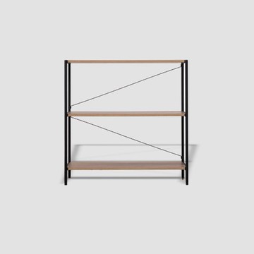 伊登鐵製烤漆三層架90 橡木黑