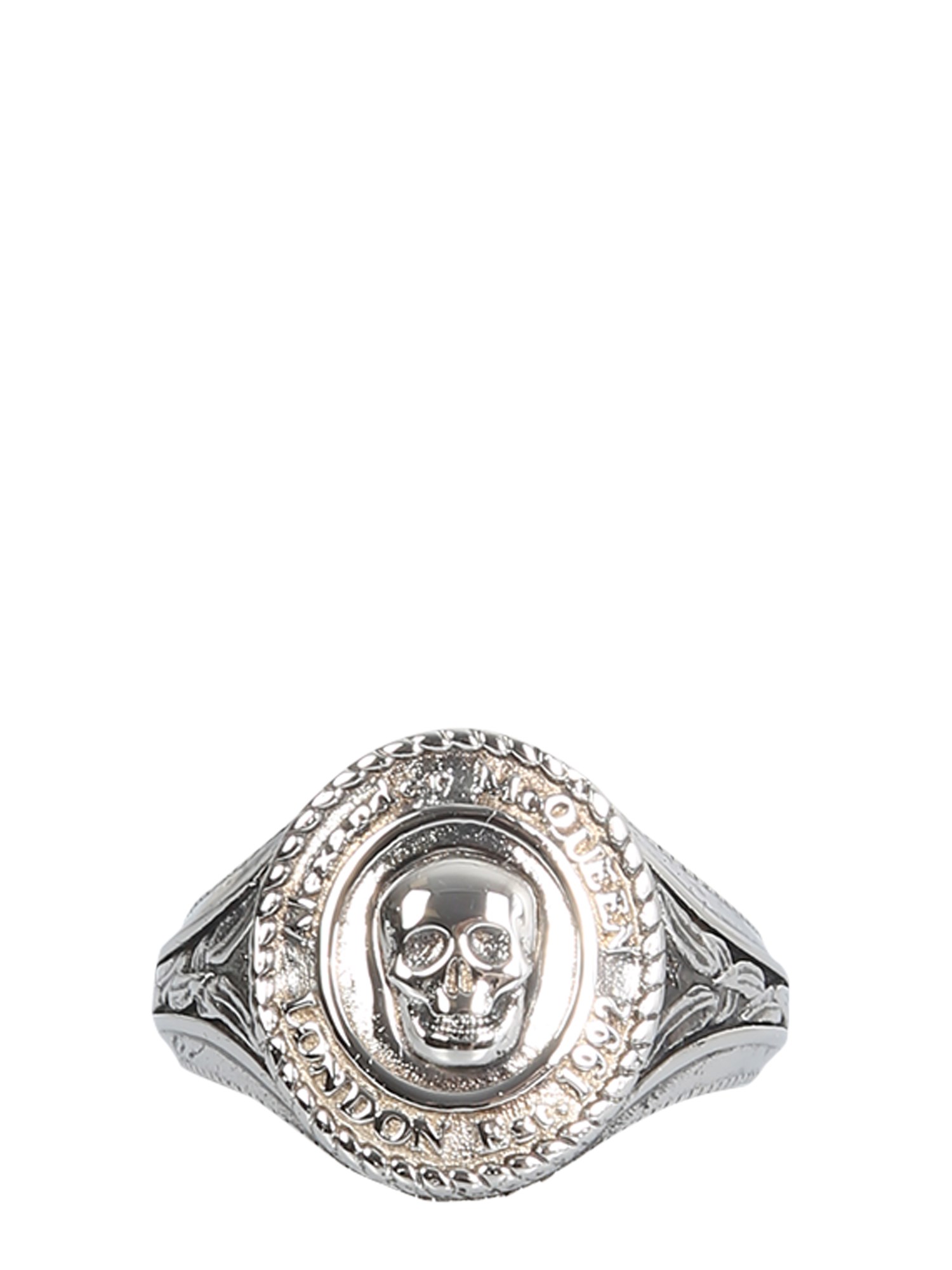 alexander mcqueen medallion skull sign ring