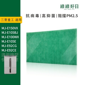 適用 MITSUBISHI三菱 MJ-E105BJ MJ-E150VX 薄型清淨除濕機 HEPA抗菌除濕機濾網 綠綠好日