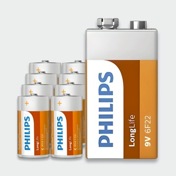 【現貨秒發💖原廠正貨】PHILIPS 飛利浦 碳鋅電池 電池 1號電池 2號電池 9V 電池