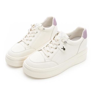 【PLAYBOY】學院知性風厚底免綁帶增高休閒鞋-PY1066白紫