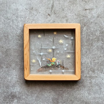 檜木十字星玻璃 小王子 這世界只有妳和我  居家佈置 擺飾 藝術