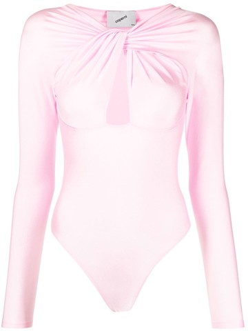 Coperni - twist-detail bodysuit - women - Elastane/Polyamide - XL - Pink