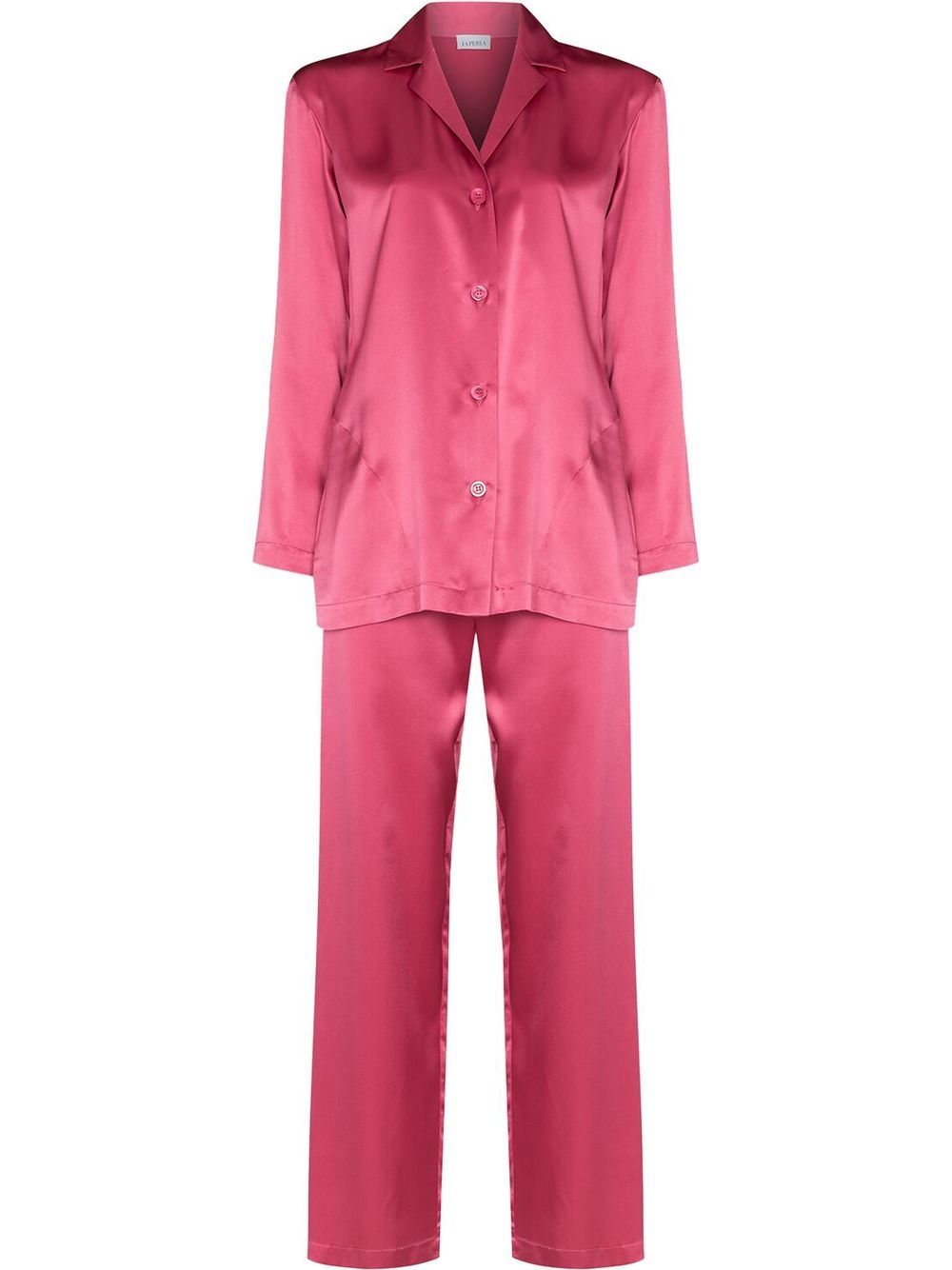 La Perla - long-sleeved silk pajama set - women - Silk - 1 - Pink