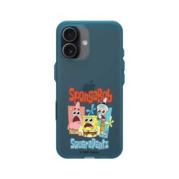 iPhone 17 Clear (相機按鈕) 夜幕藍 - 海綿寶寶 SpongeBob - 驚呆了