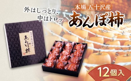 本場 五十沢産 あんぽ柿 12個入 干し柿 ドライフルーツ カキ かき フルーツ 和菓子 F20C-692