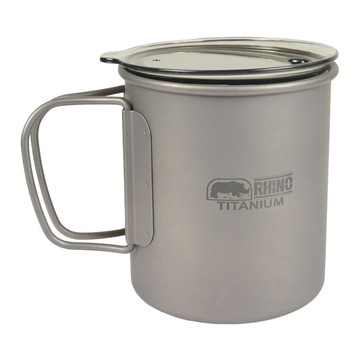 RHINO 犀牛 超輕鈦合金斷熱杯 附杯蓋  鈦色  1個