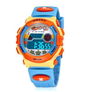 兒童手錶兒童電子手錶男孩女孩LED學生夜光防水手錶幼兒鬧鐘多功能運動錶