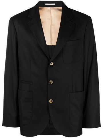 Brunello Cucinelli - single-breasted wool blazer - men - Cupro/Virgin Wool - 50 - Black