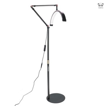 Andoer HD-M2X 20W半月形LED落地補光燈 3000K-6000K 亮度可調 帶可伸縮金屬燈架 手機夾 黑