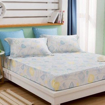 床包組-內含床包+枕套/純粹好棉100%無異纖精梳純棉/2223克柔伊