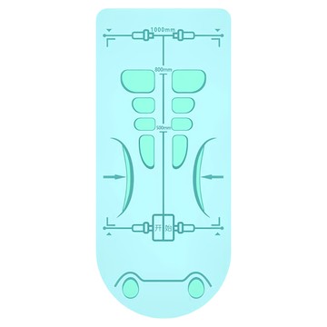 科學引導線健腹輪專用墊  矽膠雙面防滑健腹墊  加厚運動健身墊 160*70cm  竹石青  160 x 70cm  1個