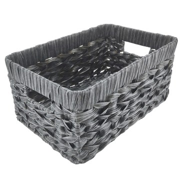 米禾 仿蒲草收納籃  S(34 x 23 x 16cm)  灰色  1個