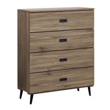 文創集 格斯3尺四抽鐵腳斗櫃-91x48x118cm免組