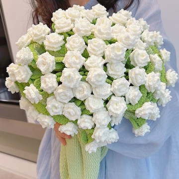 特賣🎀玫瑰花尖角花束毯子手工diy編織毛綫材料鈴蘭毛毯創意女友禮物 手工編織毛毯材料包 手編毯子 手工diy 毛綫毯子工