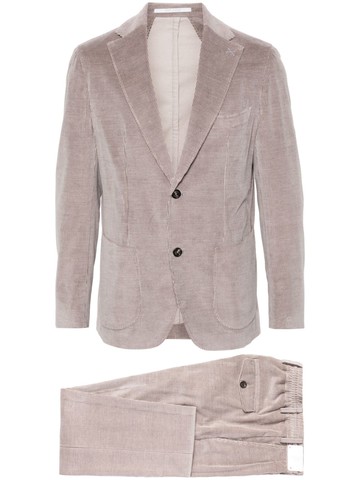 Eleventy - single-breasted corduroy suit - men - Elastane/Cotton/Cashmere/Viscose/Cupro - 52 - Neutrals