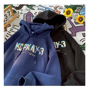 熱風男士連帽衛衣 2025年秋季新款潮牌印花長袖衛衣 情侶上衣 美式加絨加厚帽T 簡約復古連帽衛衣