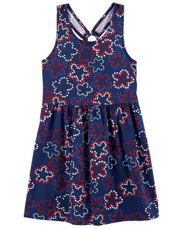 Toddler Floral Print Criss-Cross Jersey Dress