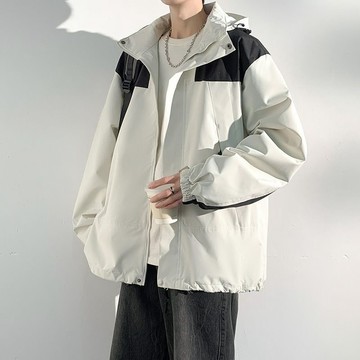 防水防風夾克登山服衝鋒衣2025新品戶外情侶拼色衝鋒衣時尚男士款