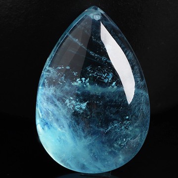 收藏級 高冰種-海水藍海藍寶 海藍寶發絲吊墜項墜女男款