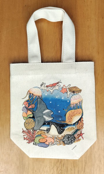 飲料袋/帆布袋/環保袋/提袋/肩背袋 海底世界(可放手搖飲料)