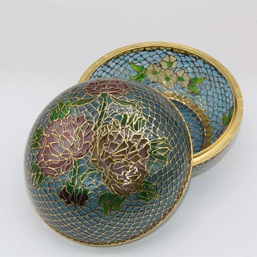 透明制作粉盒老北京景泰藍純手工銅胎脫胎藍首飾盒庫存老貨擺件