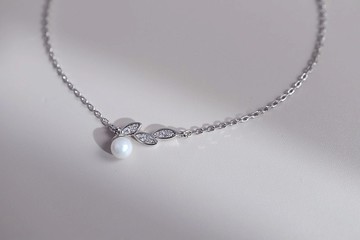 三葉珍珠。純銀手鍊