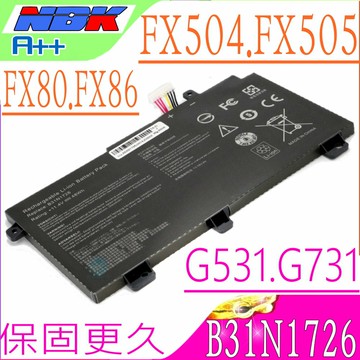 ASUS B31N1726 電池 華碩 FX504 FX505 G531 G731 FX80 FX86 FX506LI FX504GM G731GW FX504GE