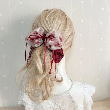 布藝大蝴蝶結仙女夾/ 鯊魚夾 香蕉夾 髮夾 馬尾夾 包頭抓夾 邊夾