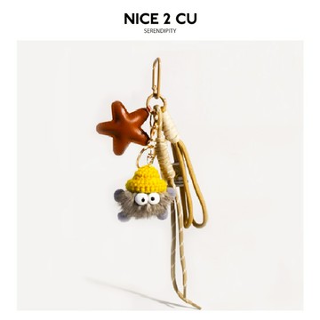 【COZY PLUS+】miu系可愛星星小煤球包包掛飾#CP0155 包包配件 鑰匙扣 掛繩掛飾