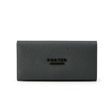【PORTER INTERNATIONAL】細膩韌性 DEFINE系列 真皮長夾(沉靜灰)