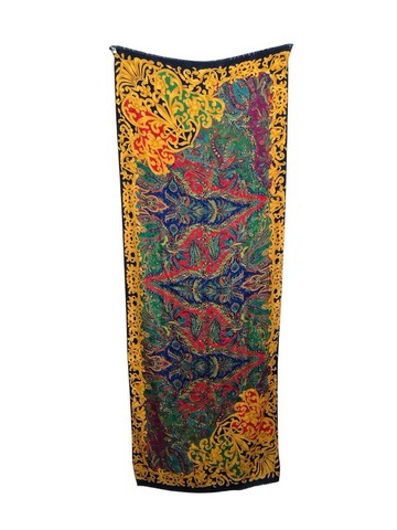 【日本直送 名牌中古包】CELINE  સૅલિન 經典印花絲巾 綠藍色 絲綢 vintage 古董 ypfvjd