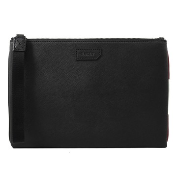 BALLY 6233874 PHORTER 壓印LOGO防刮皮革大手拿包.黑