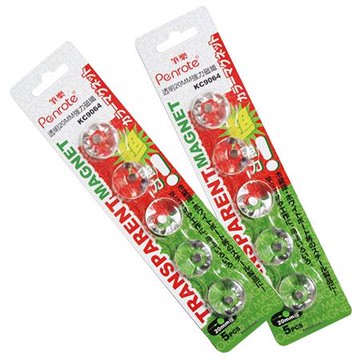 筆樂PENROTE透明圓形強力磁鐵/KC9064/20mm/5入/卡