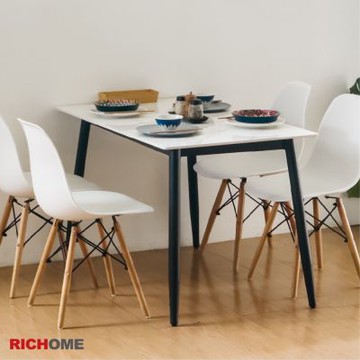 【RICHOME】仿大理石紋岩板餐桌W121xD72xH73CM