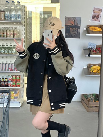 秋季棒球服外套女春秋新款爆款秋冬棉服加絨學生冬季女裝加厚