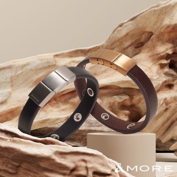 &MORE愛迪莫 Urban 皮革健康鍺手環 (簡約款)
