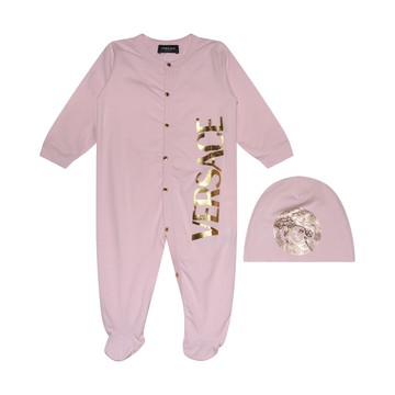 Versace - Baby Pink And Gold Cotton Jumpsuit