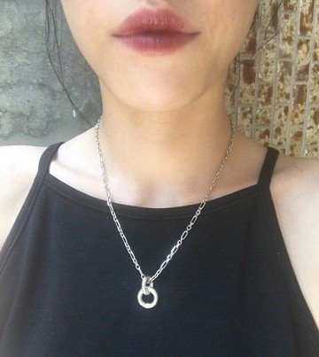 雙環扣頭項鍊 /925銀