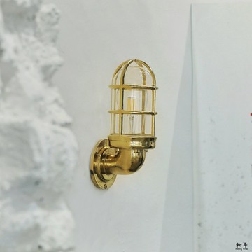 高端別墅戶外防水壁燈美式簡約北歐船舶全銅復古庭院走廊燈