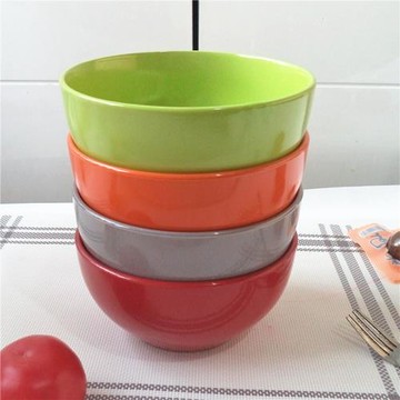 陶瓷碗家用飯碗面碗純色北歐風早餐碗大紅色可微波加厚餐具