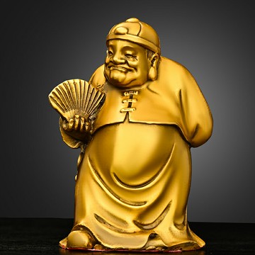 銅財神爺擺件純銅大財主家居辦公室店鋪桌面小號裝飾品黃銅大掌柜