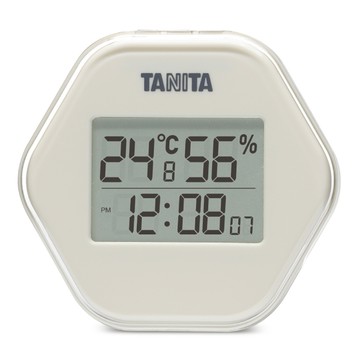 TANITA 塔尼達 溫濕度電子時鐘 TT-573  象牙白  1個